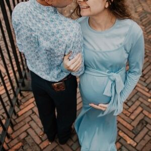 Maternity light blue dress